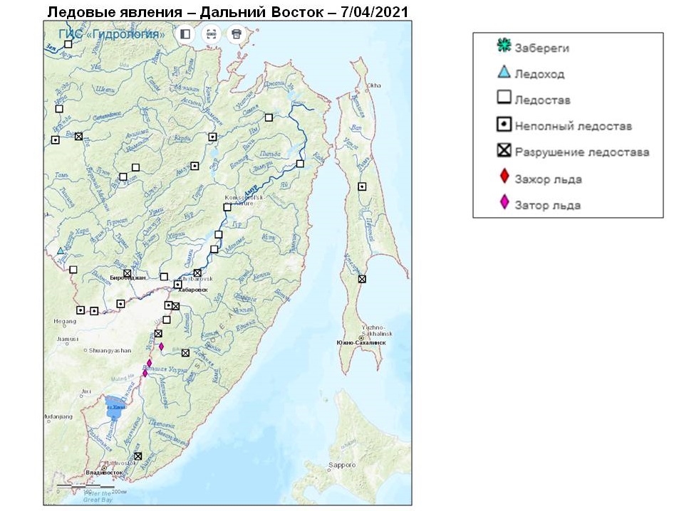 Уровень реки уссури