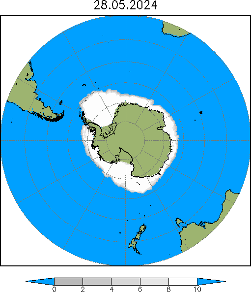 Сплоченность ледового покрова в Антарктике 